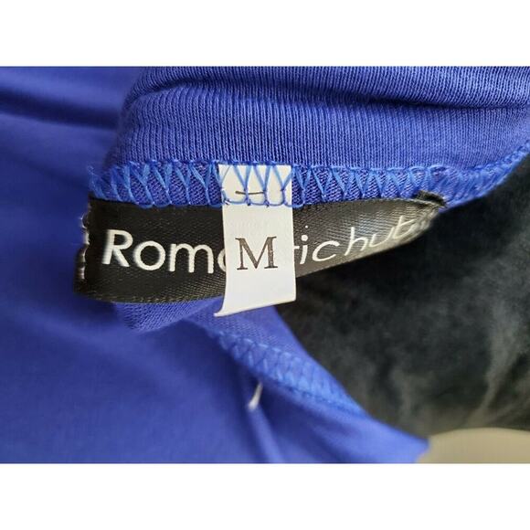 Romantic Hut Women's Solid Blue Polyester V-Neck Long Sleeve Knee Length Dress M - Picture 9 of 11